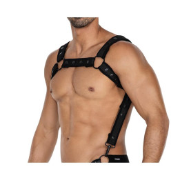H4RNESS05 Arnés de Pecho Neon Negro Talla Única de Cut4Men | VibraZon