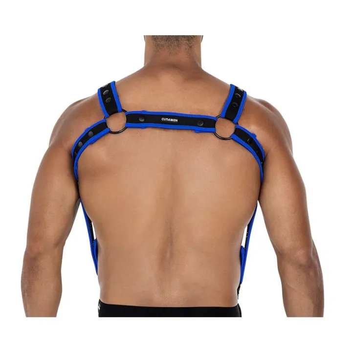H4RNESS05 Arnés de Pecho Neon Azul Eléctrico Talla Única de Cut4Men