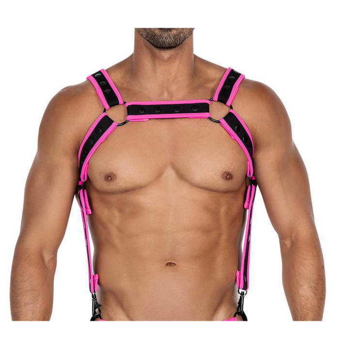 H4RNESS05 Arnés de Pecho Neon Rosa Talla Única de Cut4Men | VibraZon