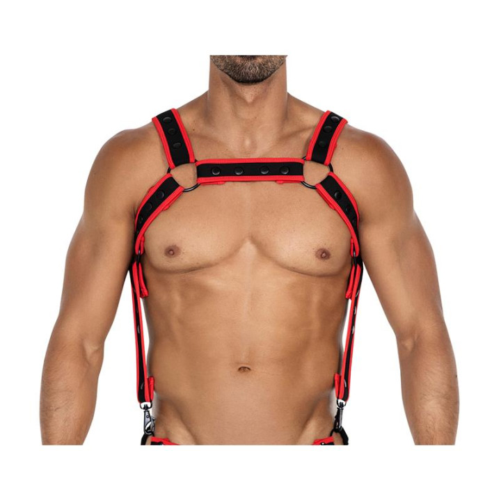 H4RNESS05 Arnés de Pecho Neon Rojo Talla Única de Cut4Men | VibraZon