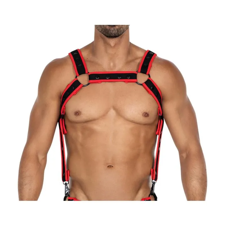 H4RNESS05 Arnés de Pecho Neon Rojo Talla Única de Cut4Men
