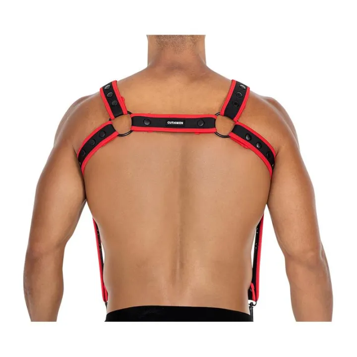 H4RNESS05 Arnés de Pecho Neon Rojo Talla Única de Cut4Men