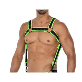 H4RNESS05 Arnés de Pecho Neon Verde Talla Única de Cut4Men | VibraZon