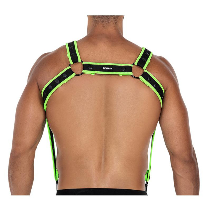 H4RNESS05 Arnés de Pecho Neon Verde Talla Única de Cut4Men | VibraZon