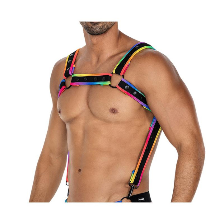 H4RNESS05 Arnés de Pecho Neon MultiColor Talla Única de Cut4Men | VibraZon
