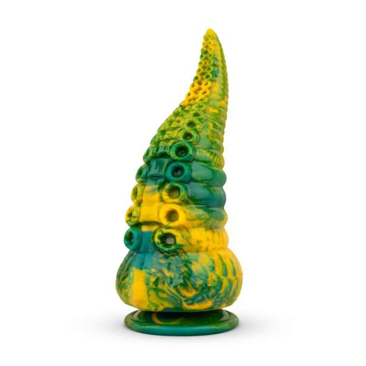 Dildo Tentacle Delight Verde y Amarillo 22.4 cm - 8.8 de Mythical Mates