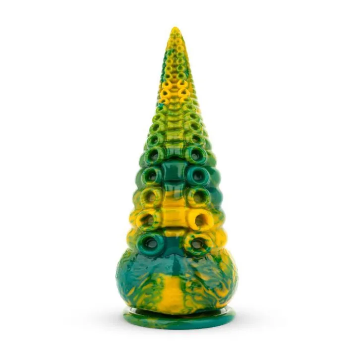 Dildo Tentacle Delight Verde y Amarillo 22.4 cm - 8.8 de Mythical Mates