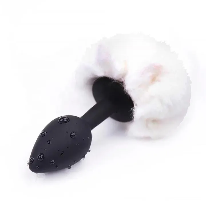 Plug Anal con Pompón Blanco Talla S de Afterdark