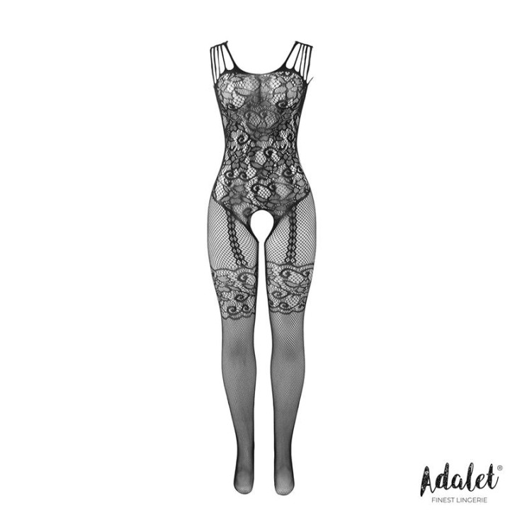 Lana Bodystocking Entrepierna Abierta y Patrón Floral de Adalet Lingerie | VibraZon