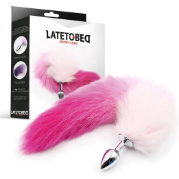 Plug Anal con Cola de Zorro Rosa y Blanca Talla S de Latetobed Bdsm Line | VibraZon