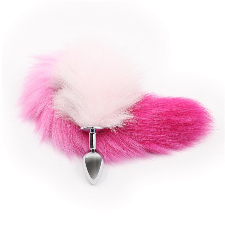 Plug Anal con Cola de Zorro Rosa y Blanca Talla S de Latetobed Bdsm Line | VibraZon
