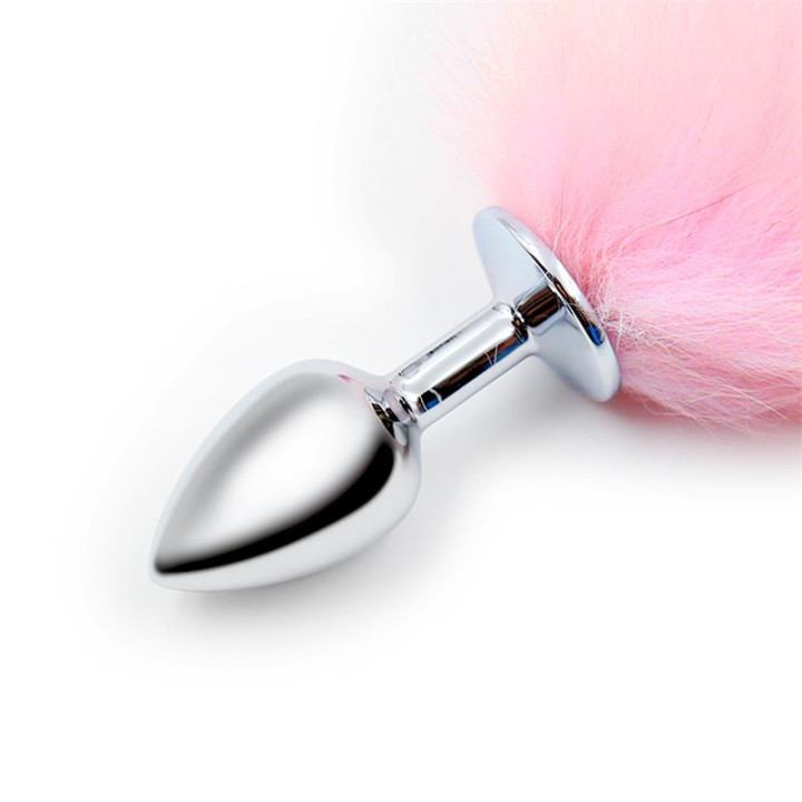 Plug Anal con Cola de Zorro Rosa y Blanca Talla S de Latetobed Bdsm Line | VibraZon