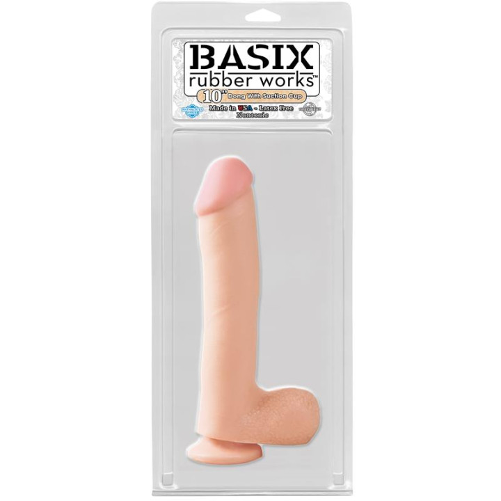 Dildo 25,4 cm Natural de Basix Rubber Works | VibraZon