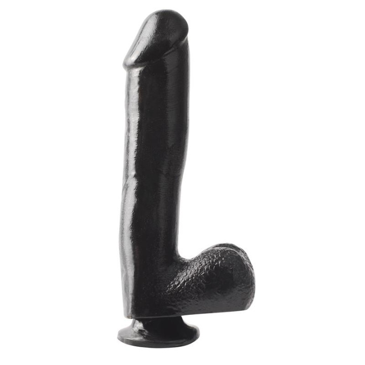 Dildo 25,4 cm Negro de Basix Rubber Works | VibraZon