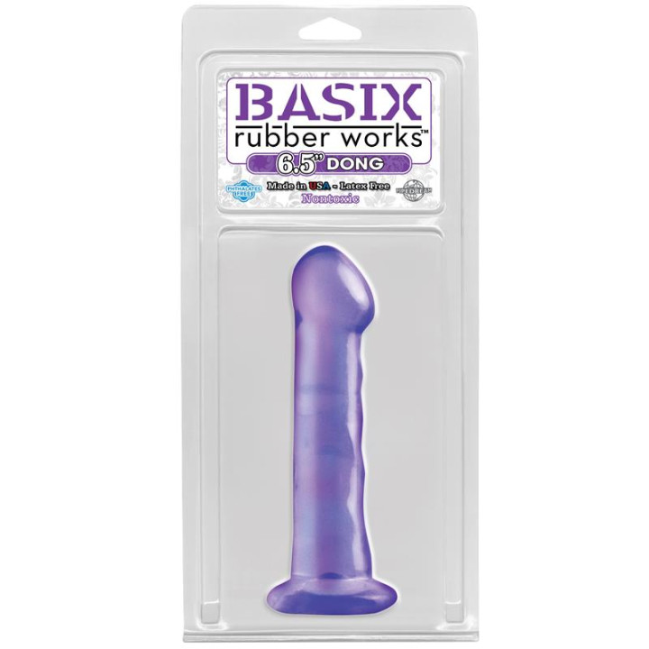 Dildo 16,51 cm con Ventosa Púrpura de Basix Rubber Works | VibraZon