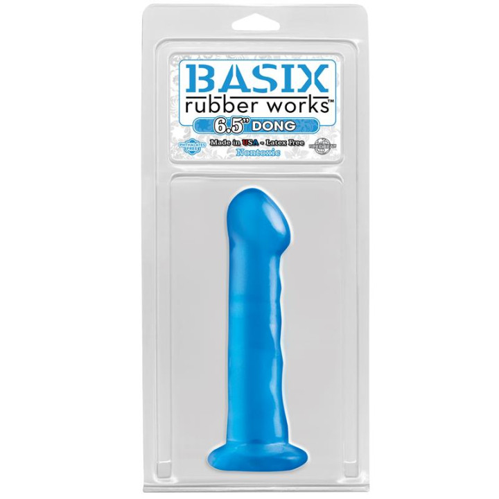 Dildo 16,51 cm con Ventosa Azul de Basix Rubber Works | VibraZon