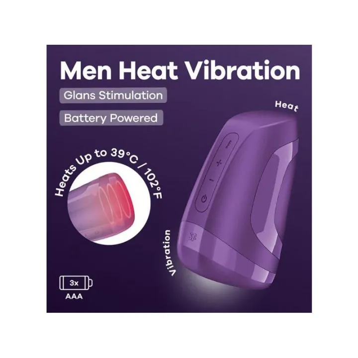 Men Heat Vibration Battery Series Dark Berry de Satisfyer
