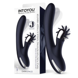 Darkspace Vibrador con Lenguas Rotadora y Movimiento Finger Azul de Intoyou | VibraZon