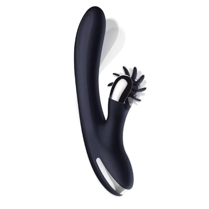 Darkspace Vibrador con Lenguas Rotadora y Movimiento Finger Azul de Intoyou