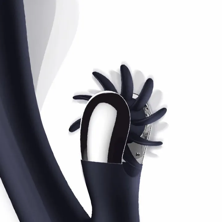 Darkspace Vibrador con Lenguas Rotadora y Movimiento Finger Azul de Intoyou