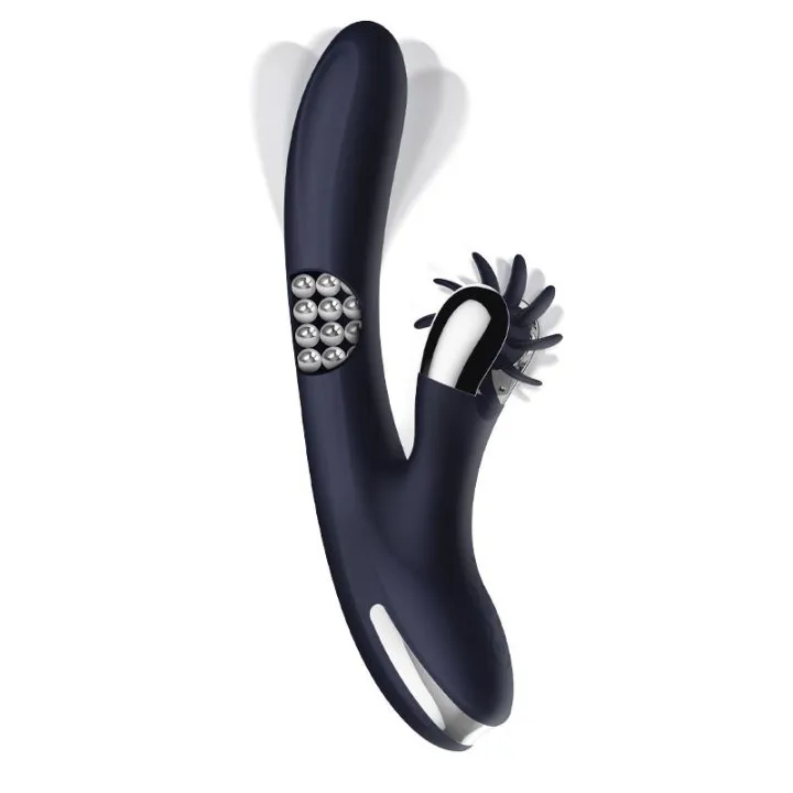 Royalspace Vibrador con Lenguas Estimuladoras y Bolas Internas 360º Azul de Intoyou