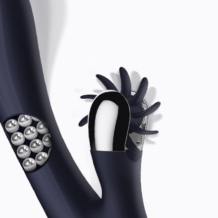 Royalspace Vibrador con Lenguas Estimuladoras y Bolas Internas 360º Azul de Intoyou | VibraZon