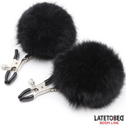 Pinzas para Pezones con Pelo Negro de Latetobed Bdsm Line | VibraZon
