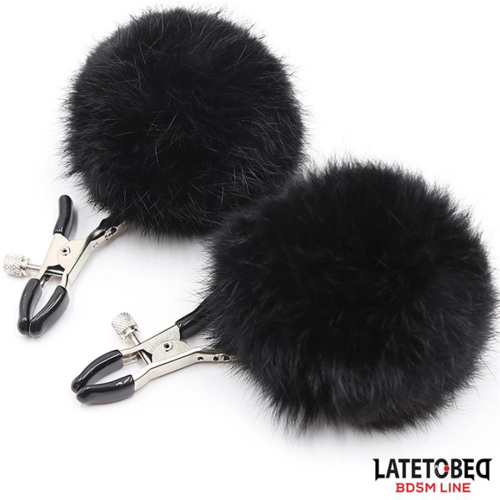 Pinzas para Pezones con Pelo Negro de Latetobed Bdsm Line | VibraZon