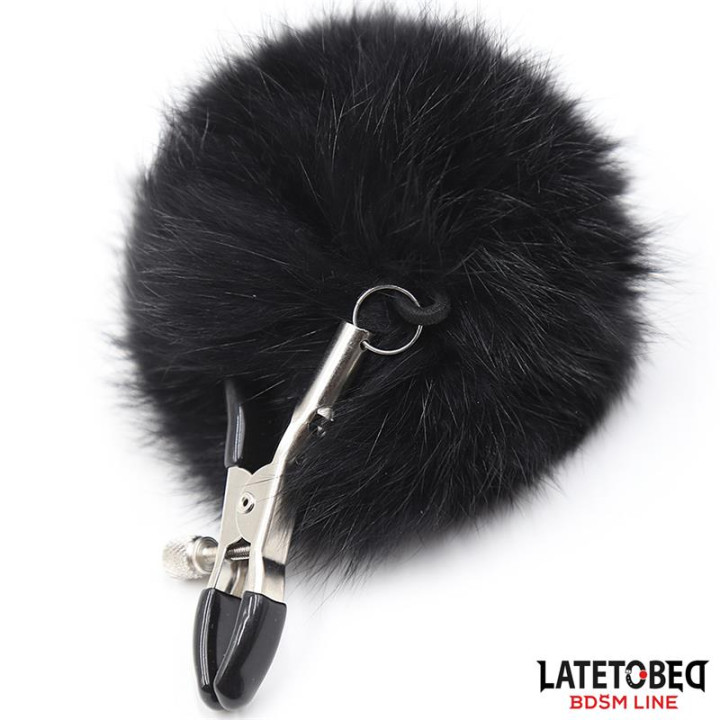 Pinzas para Pezones con Pelo Negro de Latetobed Bdsm Line | VibraZon