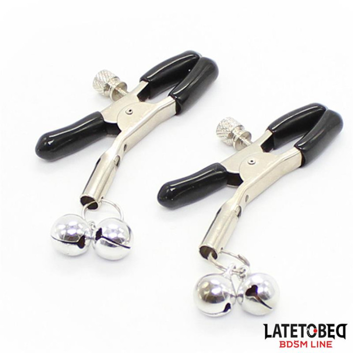 Pinzas para Pezones con Cascabeles de Latetobed Bdsm Line | VibraZon