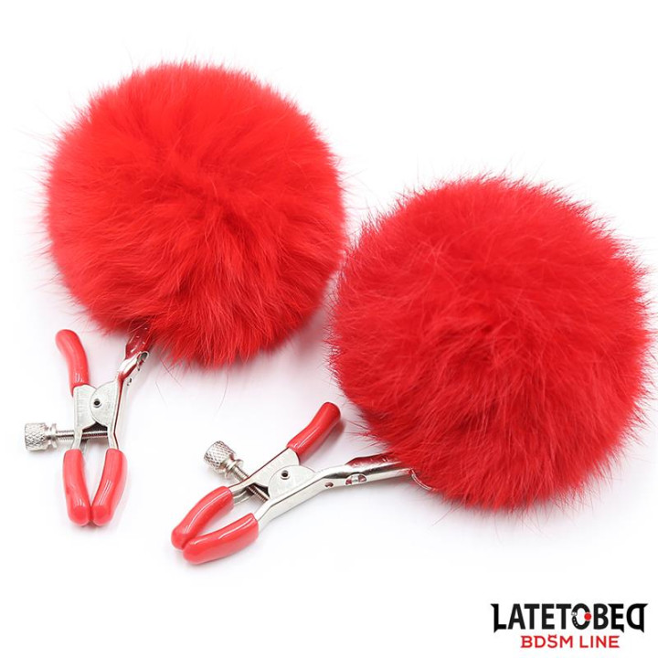 Pinzas para Pezones Ajustables con Pompón de Latetobed Bdsm Line | VibraZon