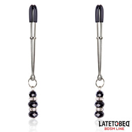 Pinzas para Pezones con Borlas de Cristal de Latetobed Bdsm Line | VibraZon