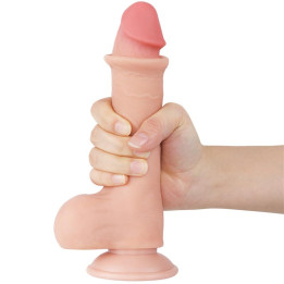 Dildo Dual Layer Piel Deslizante Retractil 8 de Lovetoy | VibraZon