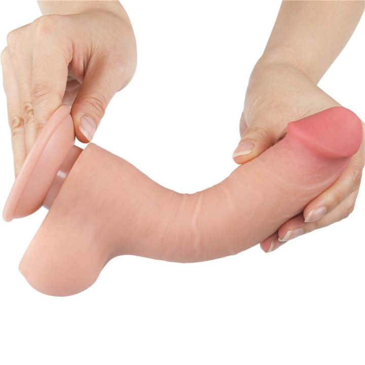 Dildo Dual Layer Piel Deslizante Retractil 8 de Lovetoy | VibraZon