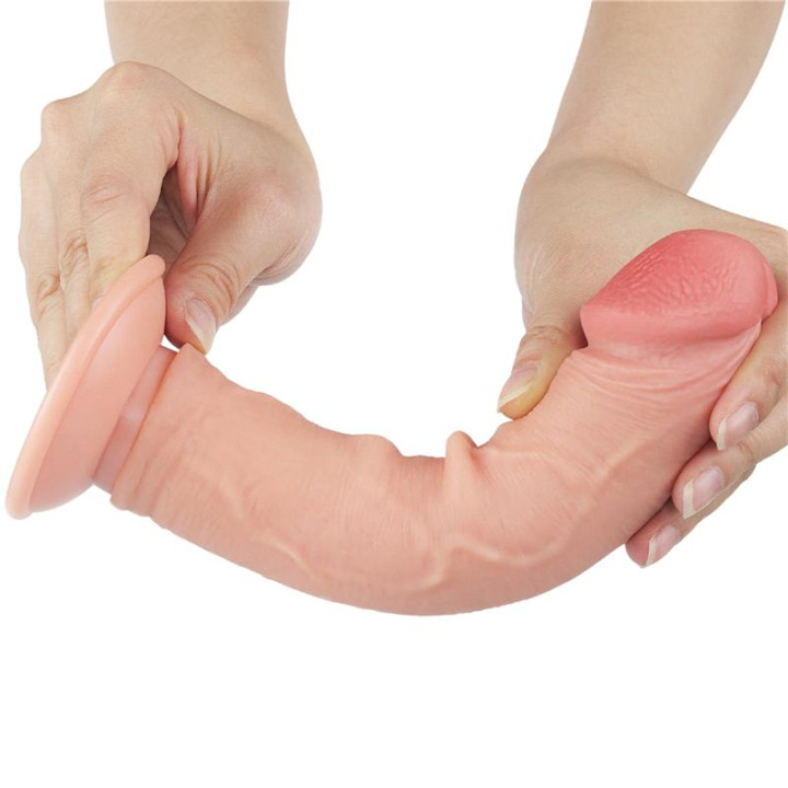 Dildo Dual Layer Piel Deslizante Retractil 8 de Lovetoy | VibraZon