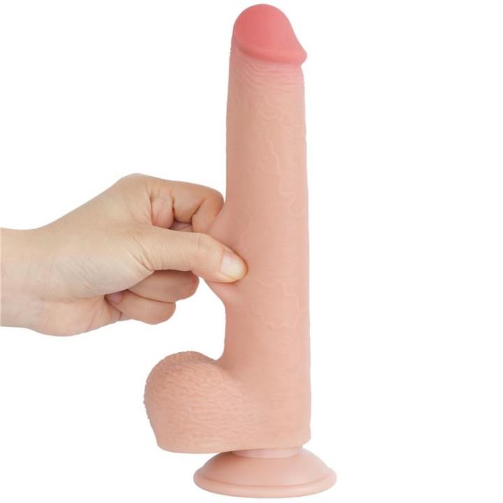 Dildo Dual Density Piel Deslizante Retractil 9 de Lovetoy | VibraZon