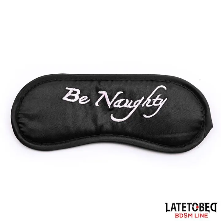 Set de 3 Piezas Antifaz, Esposas y Plumas Negro de Latetobed Bdsm Line