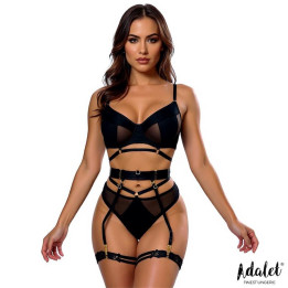 Ellie Set Sujetador, Tanga, Liguero y Ligas de Adalet Lingerie | VibraZon