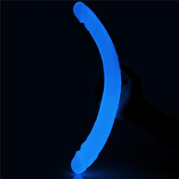 Dildo Doble Lumino 14.5 Luz Azul de Lovetoy | VibraZon