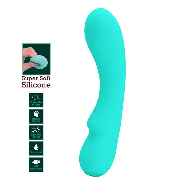 Prescott Vibrador USB Silicone Verde de Prettylove | VibraZon