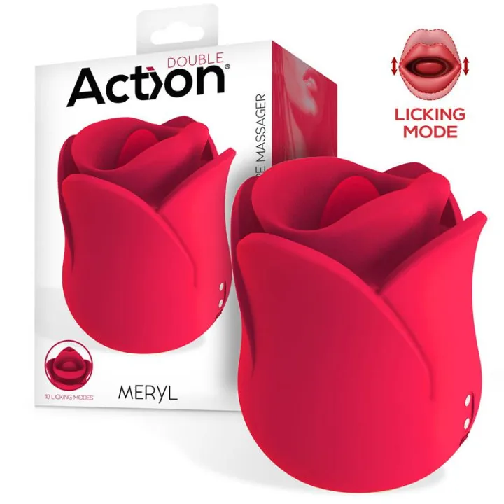 Meryl Estimulador Vibrador de Rosa con Lengua 2 Motores de Action