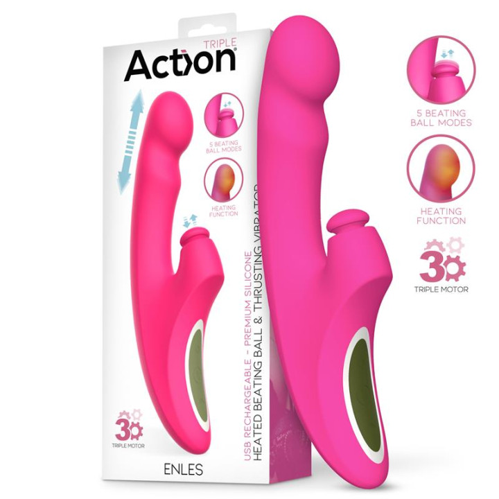 Enles Vibrador con Beating Ball, Thrusting y Función de Calor de Action | VibraZon
