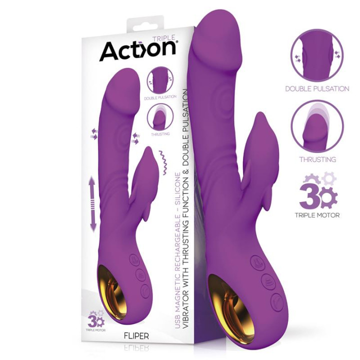 Fliper Vibrador con Thrusting y Doble Pulsación 3 Motores de Action | VibraZon