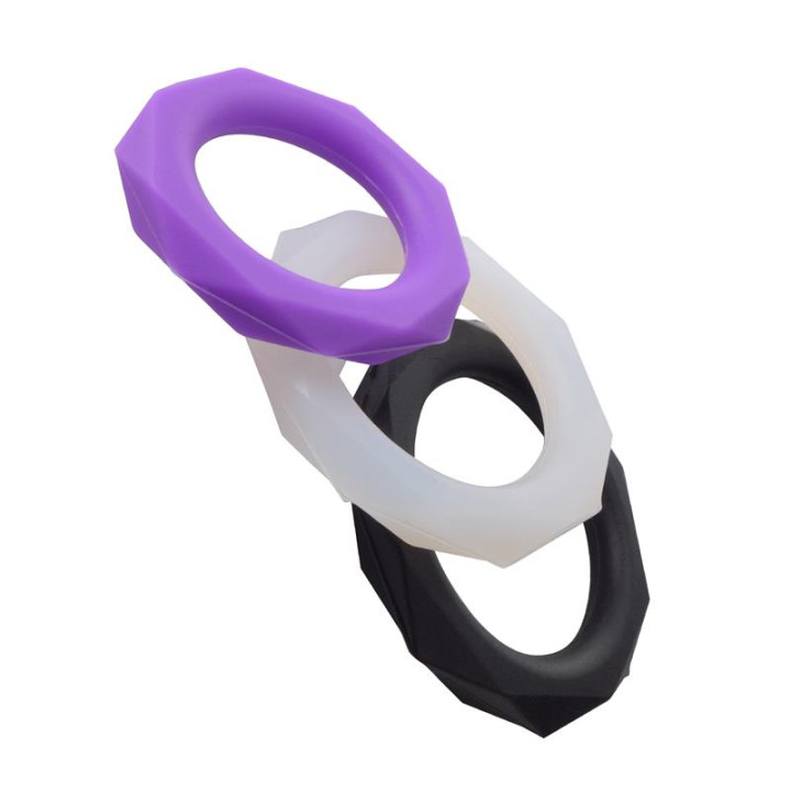 Fantasy C-Ringz Kit de 3 Anillos de Silicona Púrpura | VibraZon