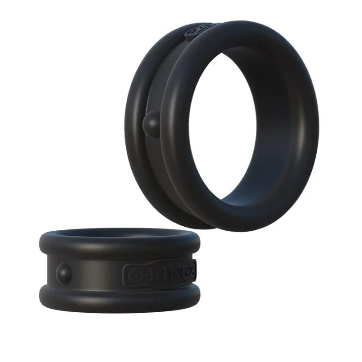 Set 2 Anillos para el Pene Negro de Fantasy C-Ringz