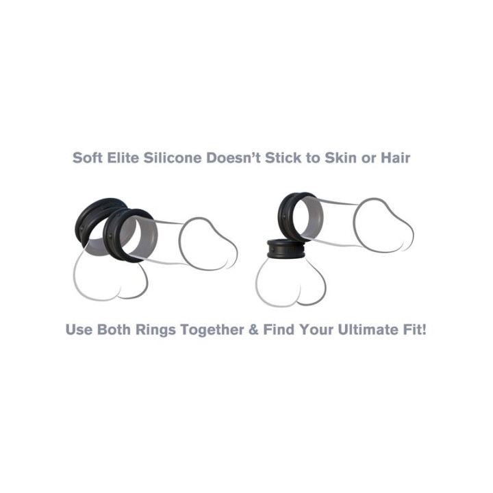 Set 2 Anillos para el Pene Negro de Fantasy C-Ringz | VibraZon