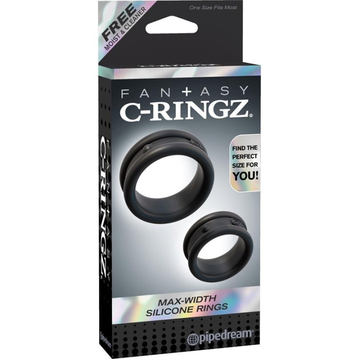 Set 2 Anillos para el Pene Negro de Fantasy C-Ringz | VibraZon