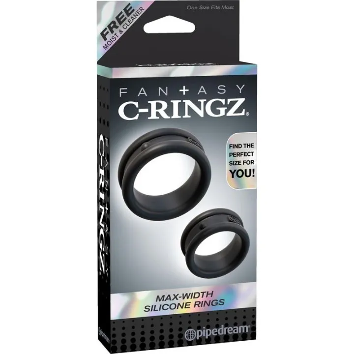 Set 2 Anillos para el Pene Negro de Fantasy C-Ringz
