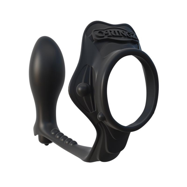Fantasy C-Ringz Anillo con Plug Anal Pesado Color Negro | VibraZon