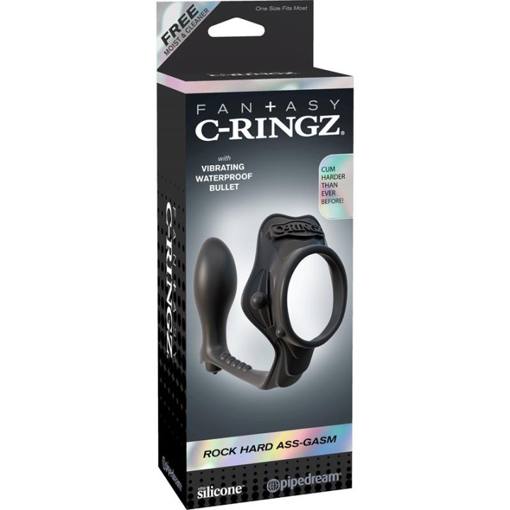 Fantasy C-Ringz Anillo con Plug Anal Pesado Color Negro | VibraZon